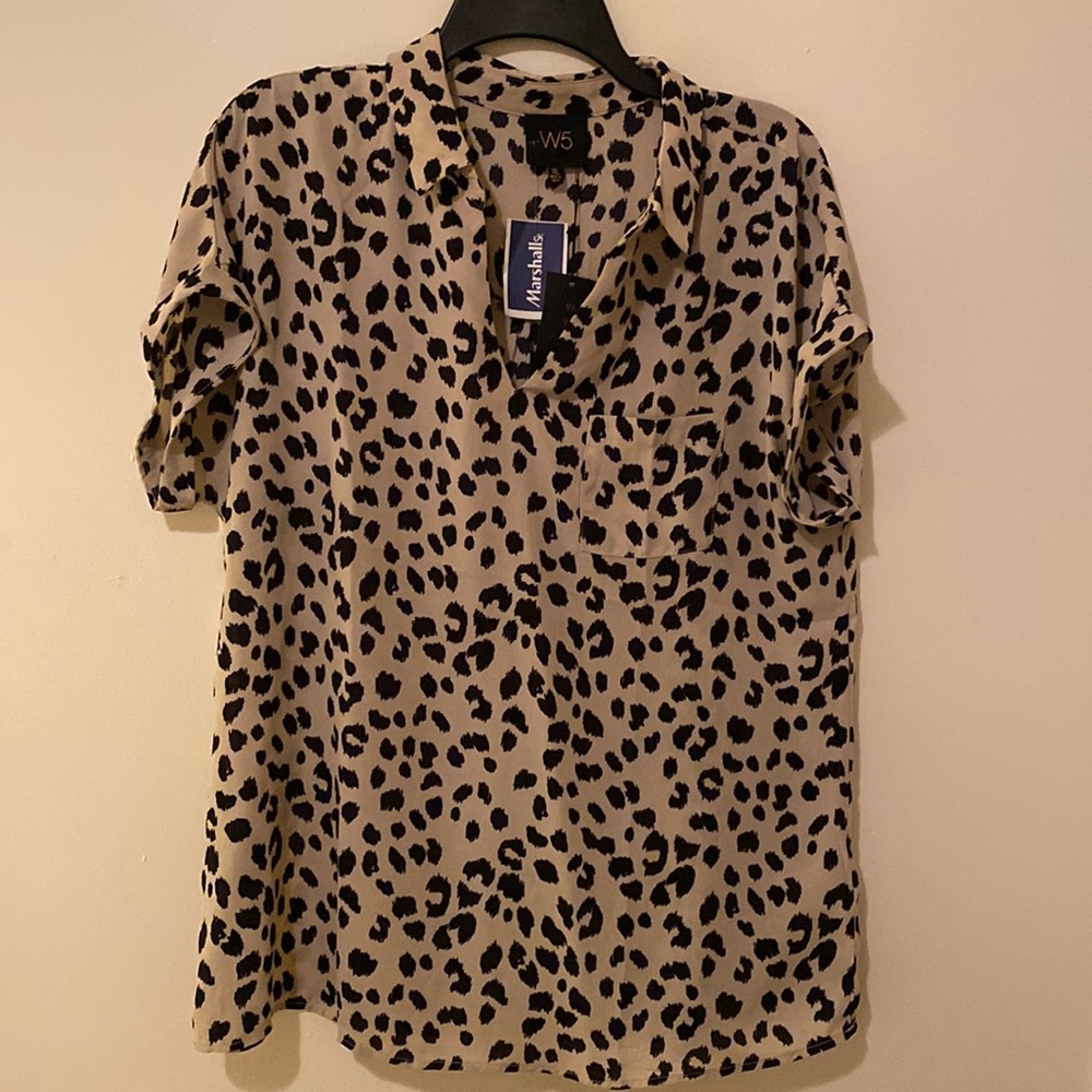 COPY - W5 leopard print short sleeved top XL